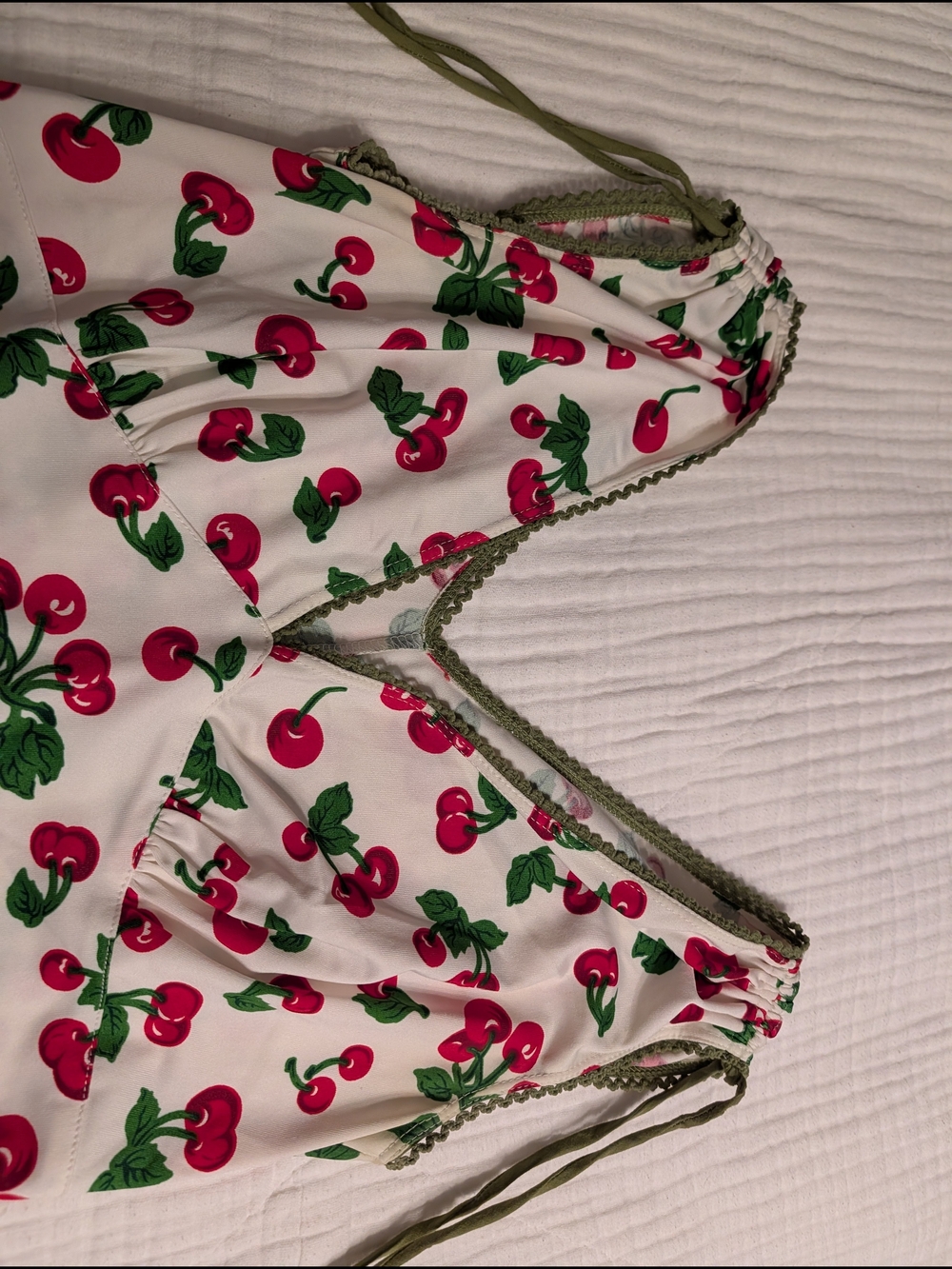Pinup Couture White Cherry-Print Midi Dress - Picture 3 of 5